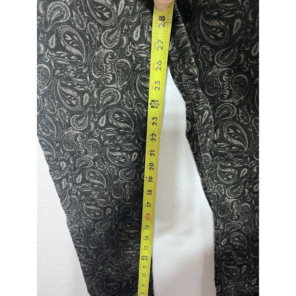 Anthropologie AG 26R High Rise Boho Black Velvet Paisley Pants Skinny - Picture 6 of 12